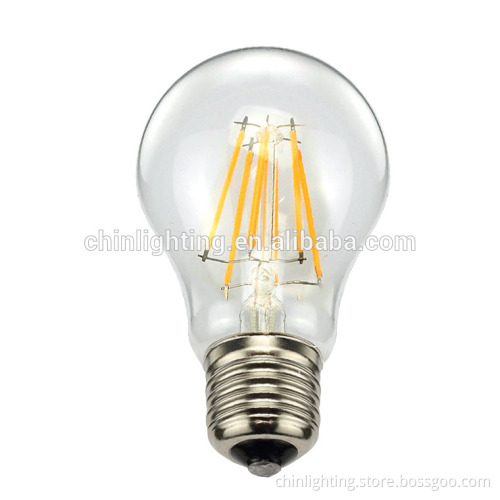 Factory direct sale epistar chips 30000 long lifespan A60 E27 LED bulb filament light